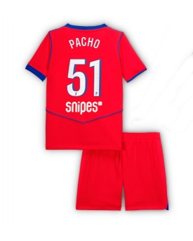 Billige Fotballdrakt Paris Saint-Germain Willian Pacho #51 Replika Tredjedraktsett Barn 2025-26 Kortermet (med bukser)